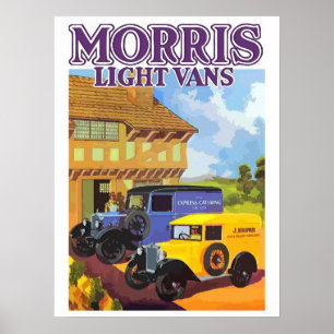 Aquarelle vintage ad British vans Poster