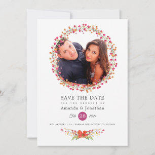 Aquarelle Wildflower Photo Spring Wedding Save The Date