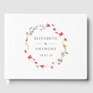 Aquarelle Wildflower Spring Wedding Guest Book