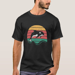 Aquarist Killer Whale Retro Sunset Ocean Animal Lo T-Shirt