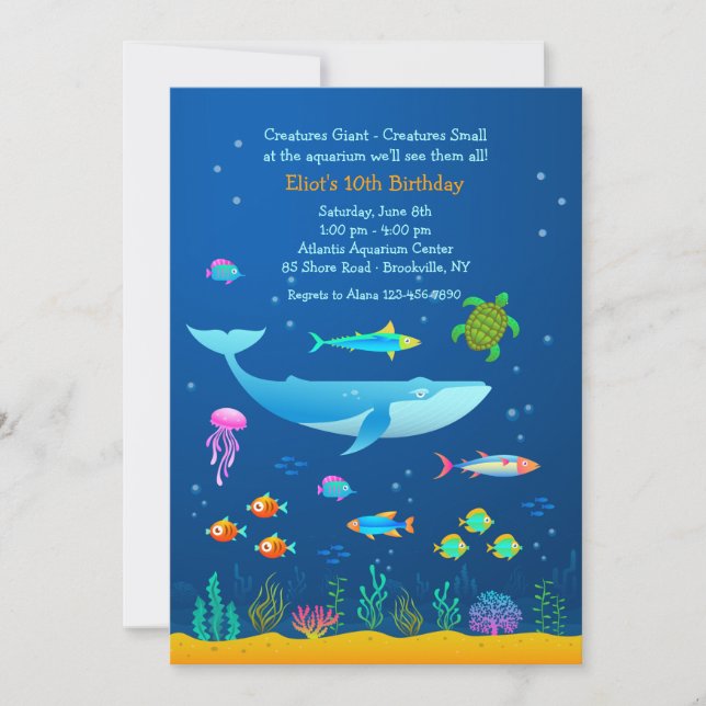 Aquarium Adventure Invitation (Front)