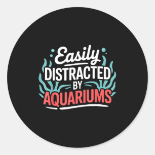 Aquarium Art For Men Women Fish Keeper Coral Fiank Classic Round Sticker
