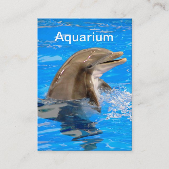 Aquarium Business Card with Dolphin (Front)