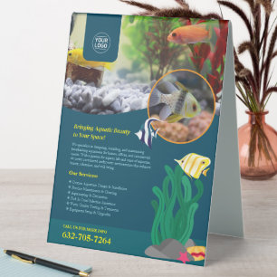 Aquarium Business Supplies Table Tent Sign