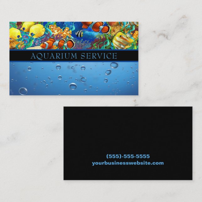 Aquarium Cleaning Maintenance Service Business Car Business Card (Front/Back)