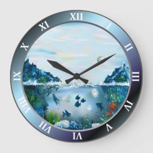 Aquarium Custom Large Round Wall Clock