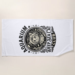 Aquarium Deep Sea Cat Funny Cat Graphic - Aquarium Beach Towel