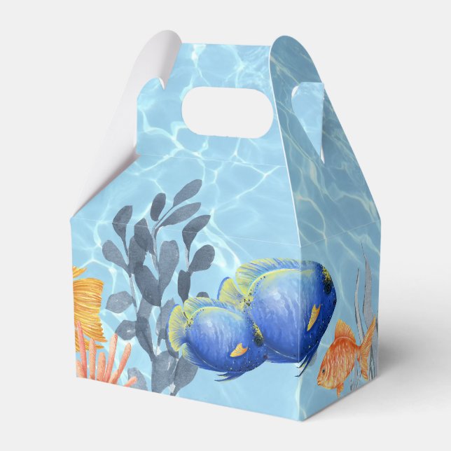 Aquarium Fish and Coral Underwater Theme Favour Box (Front Side)