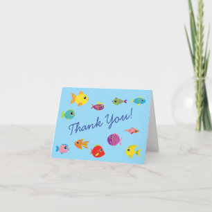 Aquarium Fish Cute Kid Thank You Stationary Cards