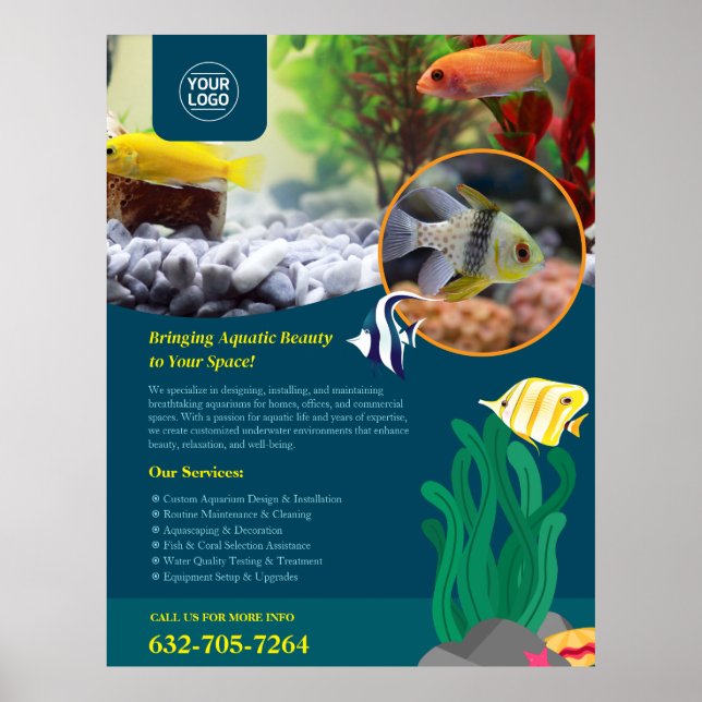 Aquarium Installation Services Custom Poster (Front)