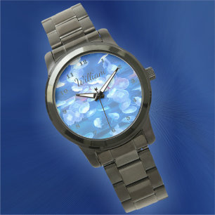 Aquarium Jellyfish 0925 Black Bracelet Watch