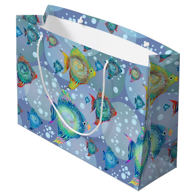Aquarium Large Gift Bag (Back Angled)