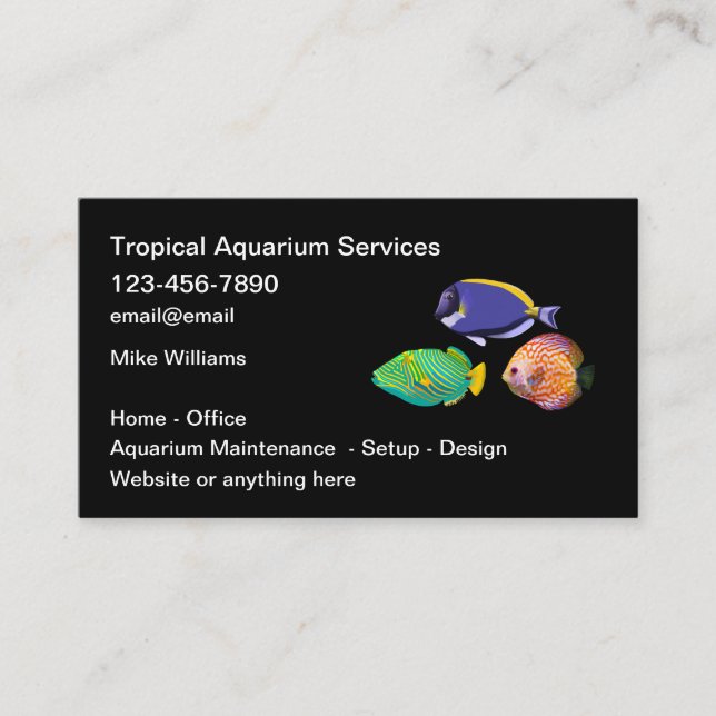 Aquarium Service Marine Biologist Business Card (Front)