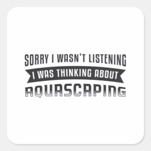 Aquarium Thinking About Aquascaping Retro Aquarist Square Sticker
