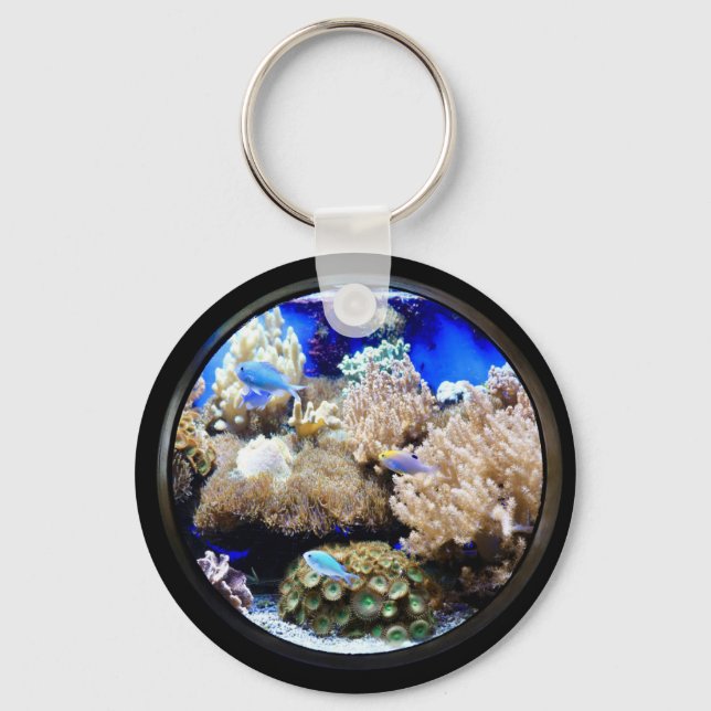 Aquarium Tropical fish and coral Key Ring (Front)