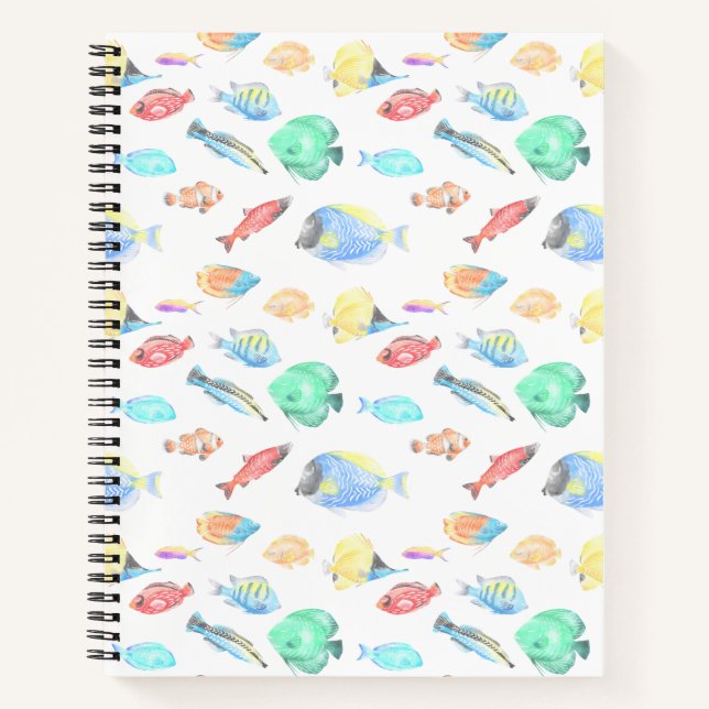 Aquarium - water colour fish pattern - notebook (Front)