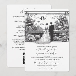 Aquarium Wedding with Details and QR Invitation
