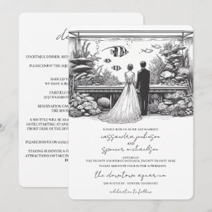 Aquarium Wedding with Details Invitation