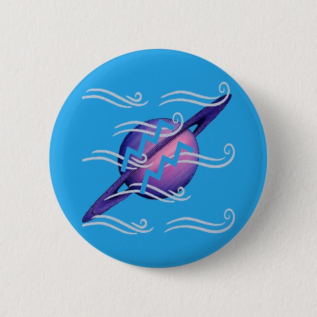 Aquarius 6 Cm Round Badge (Front)