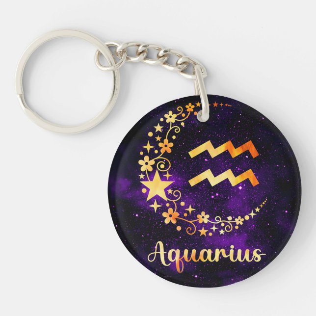 Aquarius Amulet - The Cosmic Keychain (Front)
