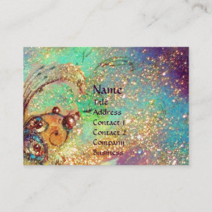 AQUARIUS ,aqua blue,green,yellow gold sparkles Business Card