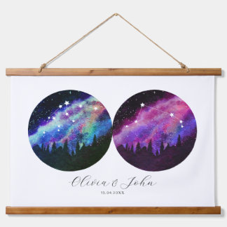 Aquarius Aries Personalised Couples Horoscope Hanging Tapestry