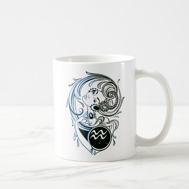 Aquarius Art Deco Lady Coffee Mug (Right)