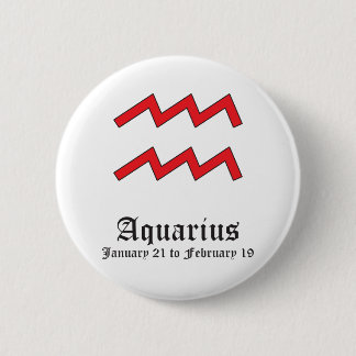 AQUARIUS ASTROLOGIC SIGN, SYMBOL ZODIAC 6 CM ROUND BADGE