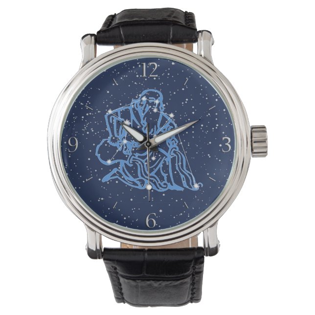 Aquarius Astrological Sign and Constellation Watch (Front)