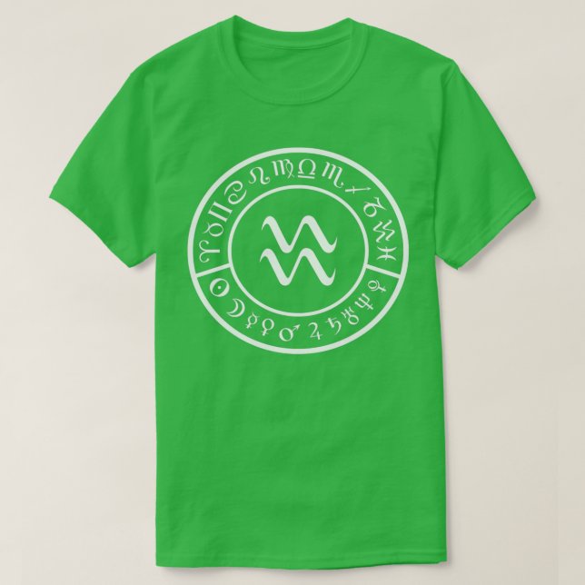 Aquarius Astrology Design Two T-Shirt (Design Front)