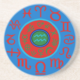Aquarius Astrology Zodiac Coaster