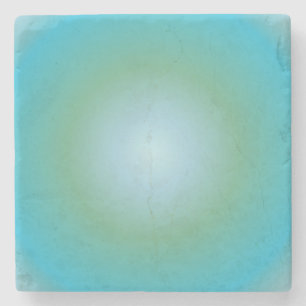 Aquarius Aura Gradient Zodiac, Blue Green Gradient Stone Coaster