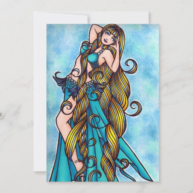 Aquarius Belly Dancer   Invitation (Front)