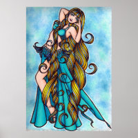 Aquarius Belly Dancer Original Art
