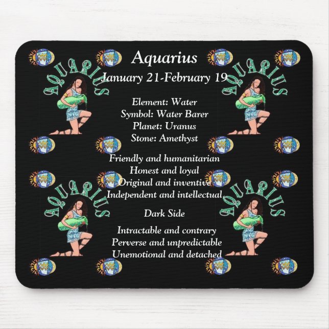 Aquarius Birth Sign Zodiac Mouse Pad (Front)