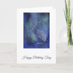 Aquarius Birthday Card Customisable