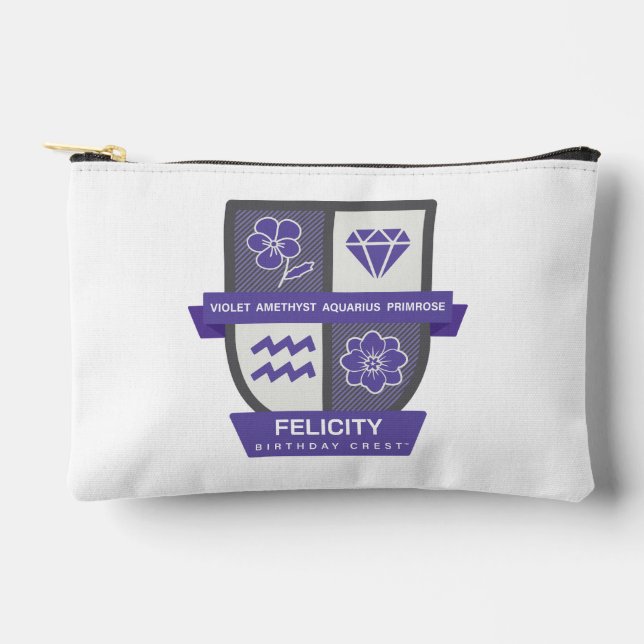 Aquarius Birthday Crest™ for February 1-18 Accessory Pouch (Front)