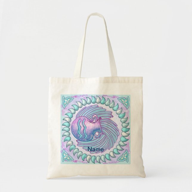 Aquarius birthday custom tote bags (Front)