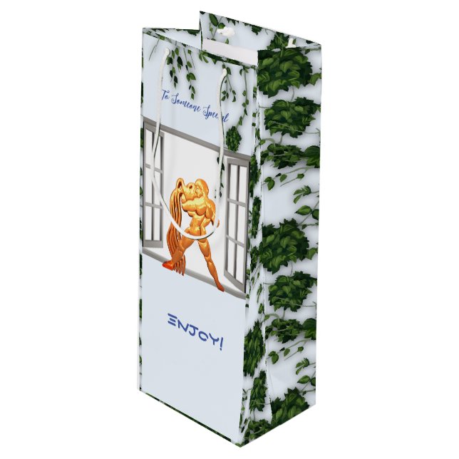Aquarius Birthday  Wine Gift Bag (Front Angled)