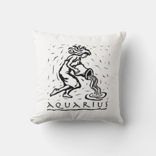 Aquarius Birthday Year Astrological Zodiac Sign Cushion