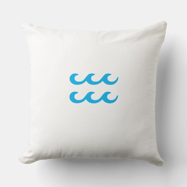Aquarius blue astrology zodiac sign good-luck cushion (Front)