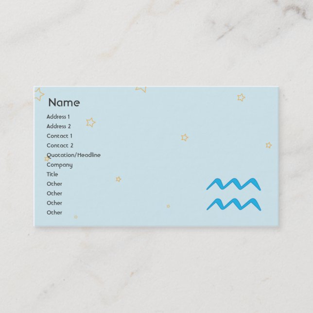 Aquarius - Business Card (Front)