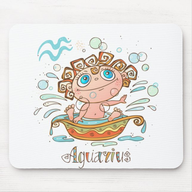 Aquarius Cartoon Baby Mouse Mat (Front)