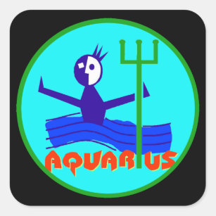 Aquarius cartoon the water bearer Horoscope Square Sticker