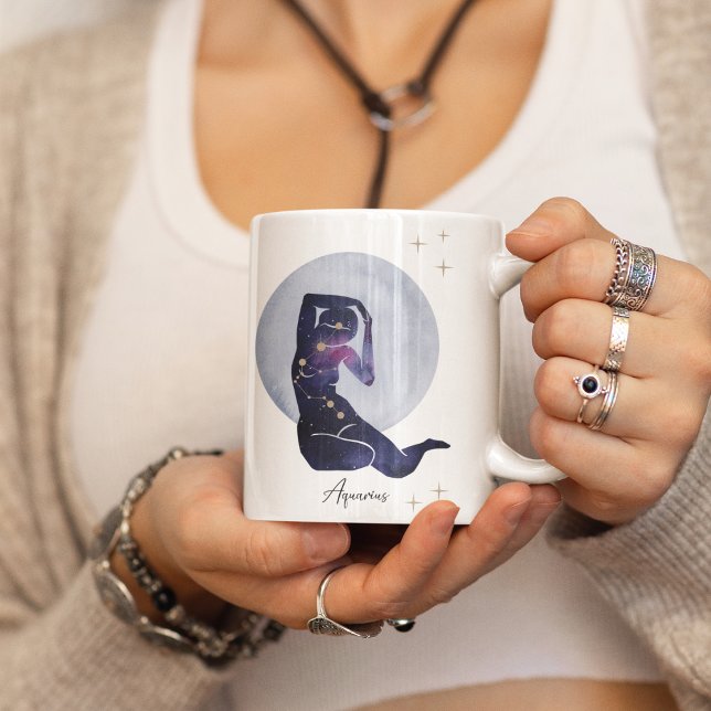 Aquarius Celestial Mug | Blue Purple Zodiac Mug (Creator Uploaded)