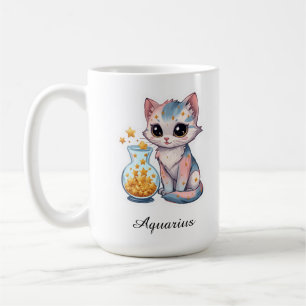 Aquarius Celestial Zodiac Mug - Pink Water Bearer