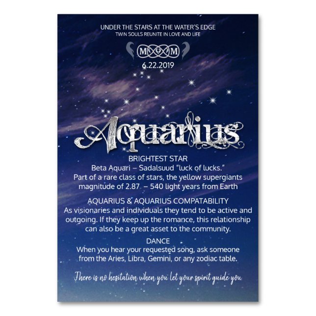 Aquarius Centerpiece Table Card (Front)