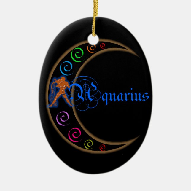 Aquarius Ceramic Tree Decoration (Front)