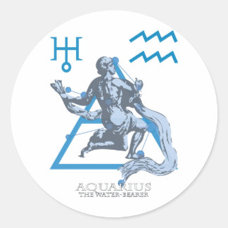 Aquarius Classic Round Sticker