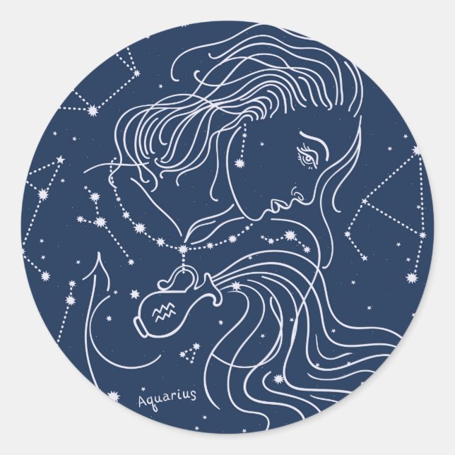 Aquarius Classic Round Sticker (Front)